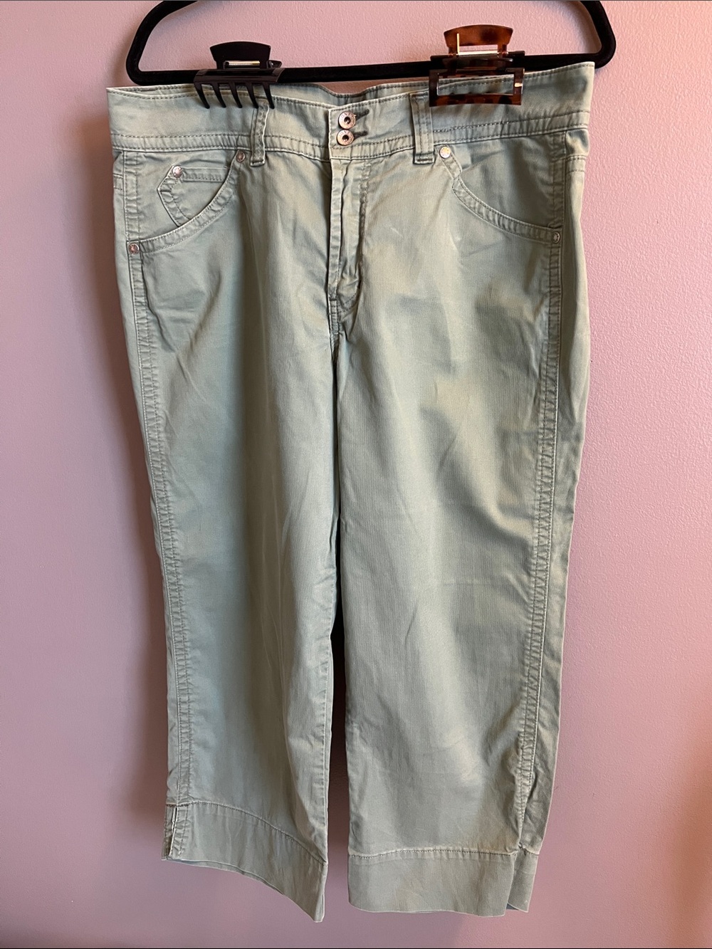 Jones & Co sage green capris